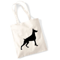 Jutebeutel Dobermann Silhouette 10 Liter