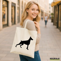 Jutebeutel Dobermann Silhouette 10 Liter