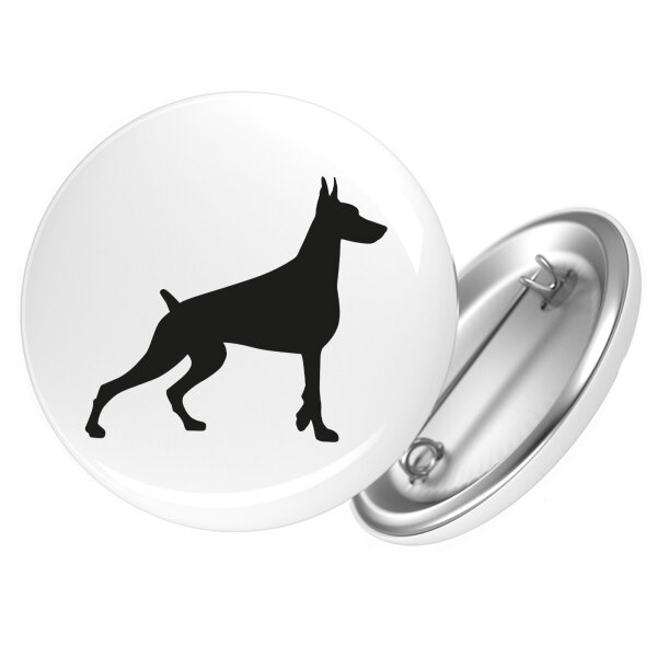 Button Dobermann Silhouette