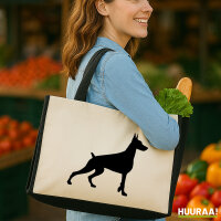 Jutetasche Dobermann Silhouette 21 Liter Black