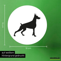 Aufkleber Dobermann Silhouette 10cm Sticker