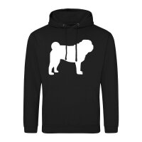 Unisex Hoodie Mops Silhouette Größe S-3XL