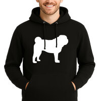 Unisex Hoodie Mops Silhouette Größe S-3XL