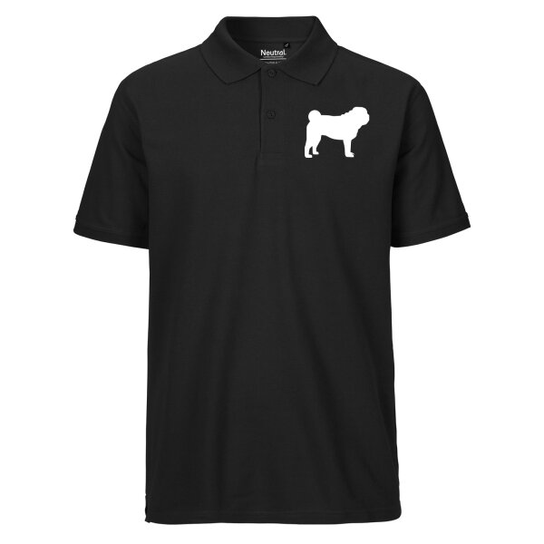 Herren Polo Shirt Mops Silhouette Größe S-3XL