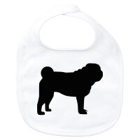 Baby Lätzchen Mops Silhouette Klettverschluss