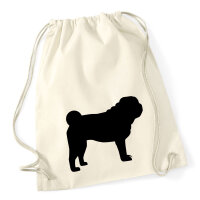 Turnbeutel Mops Silhouette 12 Liter