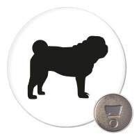 Magnet Mops Silhouette 59mm K&uuml;hlschrankmagnet