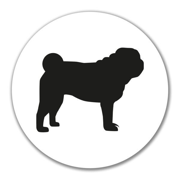 Aufkleber Mops Silhouette 10cm Sticker