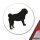 Aufkleber Mops Silhouette 10cm Sticker