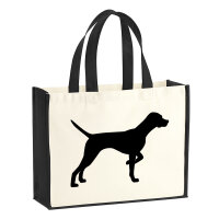 Jutetasche English Pointer Silhouette 21 Liter Black