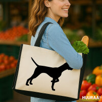 Jutetasche English Pointer Silhouette 21 Liter Black