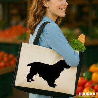 Jutetasche English Cocker Spaniel Silhouette 21 Liter Black