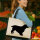 Jutetasche English Cocker Spaniel Silhouette 21 Liter Black