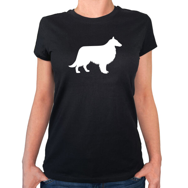 Damen T-Shirt Collie Sheltie Silhouette Größe XS-XXL