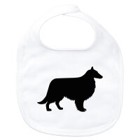 Baby Lätzchen Collie Sheltie Silhouette Klettverschluss