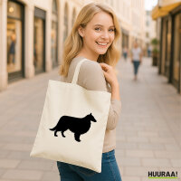 Jutebeutel Collie Sheltie Silhouette 10 Liter