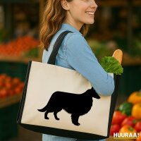 Jutetasche Collie Sheltie Silhouette 21 Liter Black