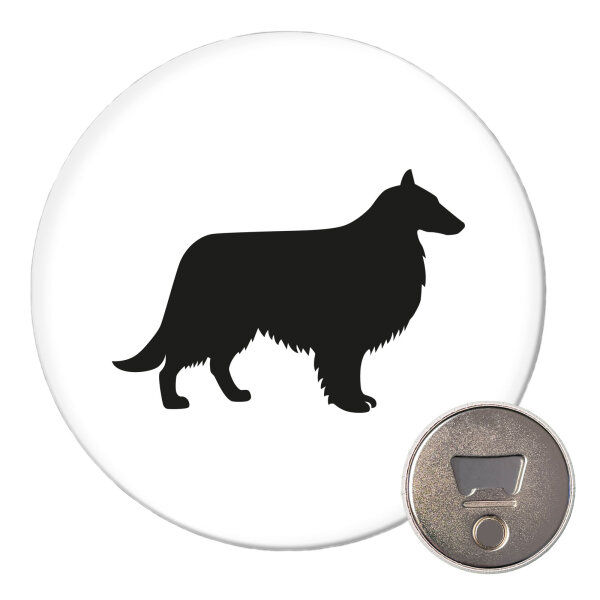 Magnet Collie Sheltie Silhouette 59mm Kühlschrankmagnet Flaschenöffner