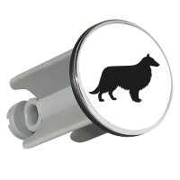 Waschbeckenstöpsel Collie Sheltie Silhouette 4cm...