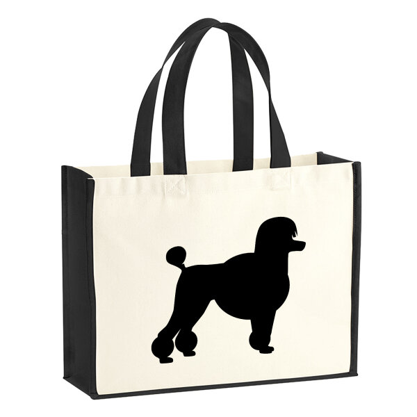 Jutetasche Pudel Silhouette 21 Liter Black