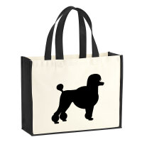 Jutetasche Pudel Silhouette 21 Liter Black