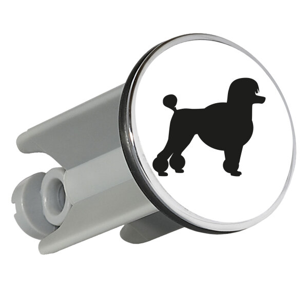 Waschbeckenstöpsel Pudel Silhouette 4cm Abflussstopfen