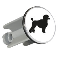 Waschbeckenstöpsel Pudel Silhouette 4cm Abflussstopfen