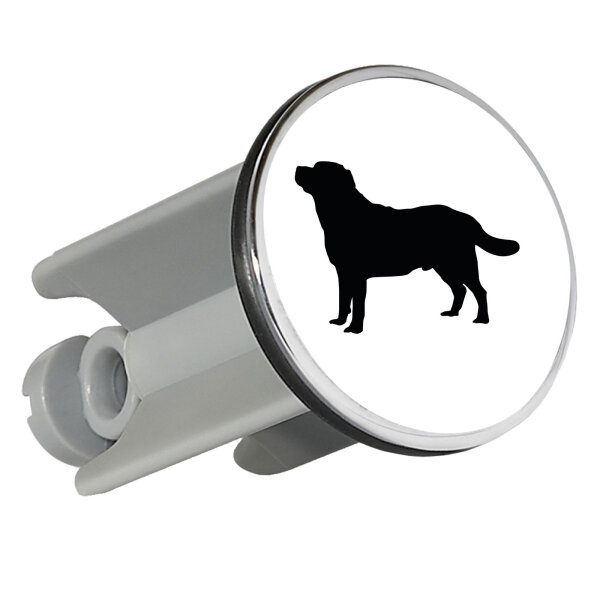 Waschbeckenstöpsel Labrador Retriever Silhouette 4cm Abflussstopfen