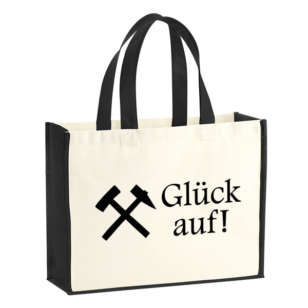 Jutetasche Glück auf! Ruhrpott 21 Liter Black