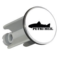 Waschbeckenstöpsel Petri Heil Fischergruß 4cm...