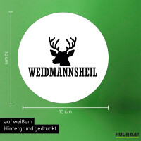Aufkleber Weidmannsheil Hirsch Jägergruß 10cm Sticker