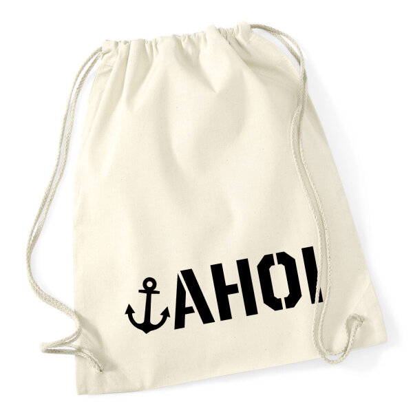 Turnbeutel Ahoi Anker Seemannsgruß 12 Liter