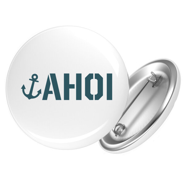 Button Ahoi Anker Seemannsgruß