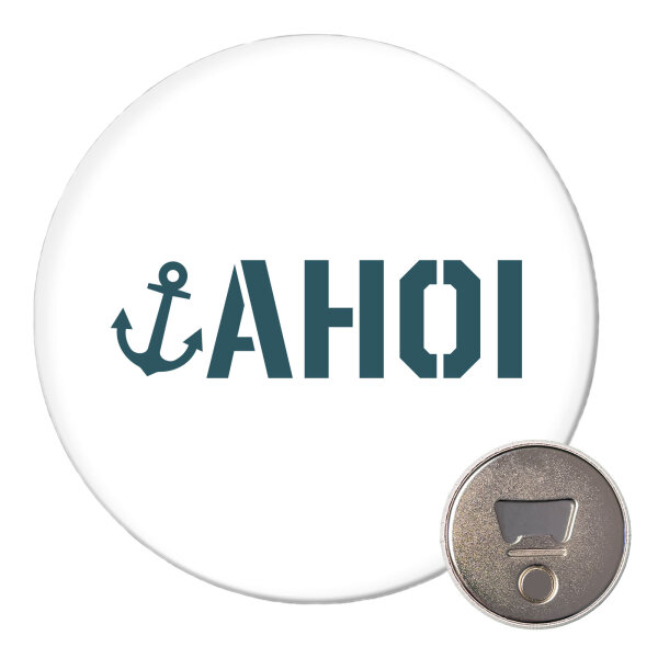 Magnet Ahoi Anker Seemannsgruß 59mm Kühlschrankmagnet Flaschenöffner