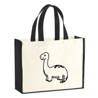 Jutetasche Brontosaurus Dinosaurier 21 Liter Black