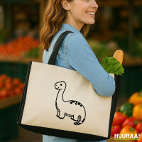 Jutetasche Brontosaurus Dinosaurier 21 Liter Black
