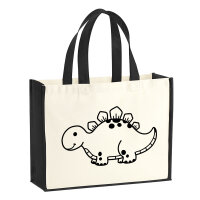 Jutetasche Stegosaurus Dinosaurier 21 Liter Black