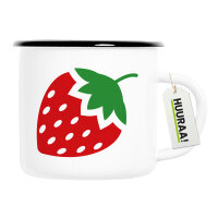Emaille Tasse Erdbeere Strawberry 300ml Vintage Emaille...