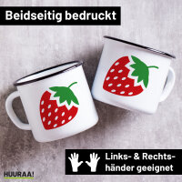 Emaille Tasse Erdbeere Strawberry 300ml Vintage Emaille...