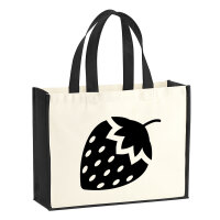 Jutetasche Erdbeere Strawberry 21 Liter Black