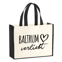Jutetasche Baltrum verliebt 21 Liter Black