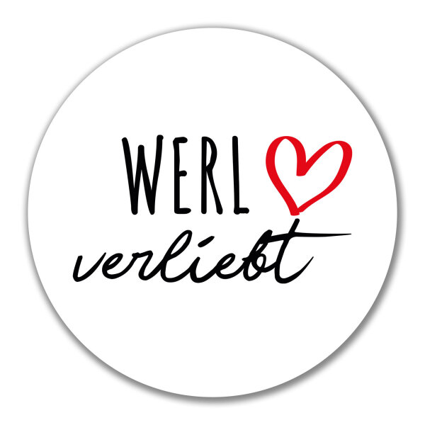 Aufkleber Werl verliebt 10cm Sticker