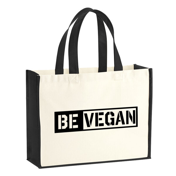 Jutetasche Be Vegan Modern 21 Liter Black