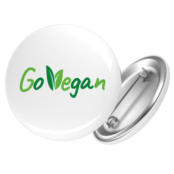 Button Go Vegan Blätter