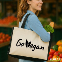 Jutetasche Go Vegan Blätter 21 Liter Black
