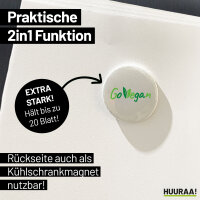 Magnet Go Vegan Blätter 59mm Kühlschrankmagnet Flaschenöffner