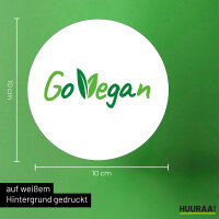Aufkleber Go Vegan Blätter 10cm Sticker