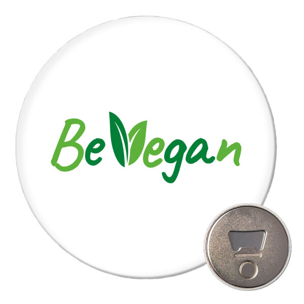 Magnet Be Vegan Blätter 59mm Kühlschrankmagnet Flaschenöffner