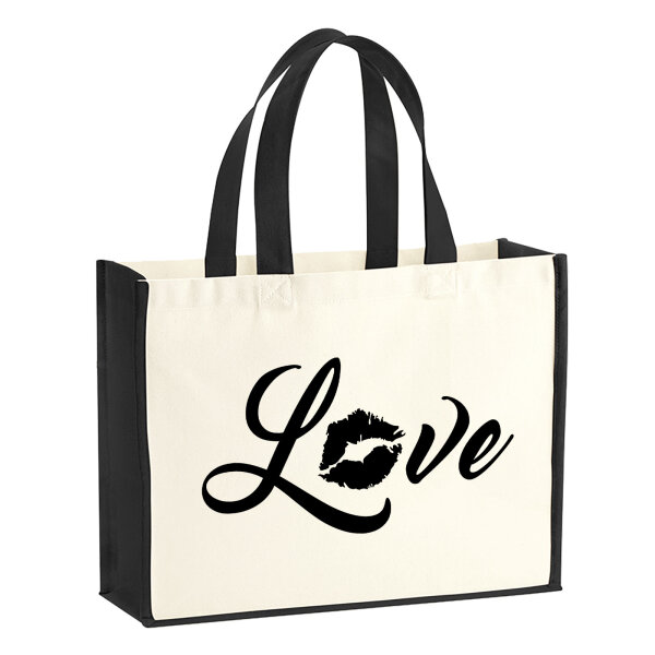 Jutetasche Love Kuss 21 Liter Black
