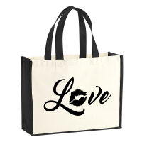 Jutetasche Love Kuss 21 Liter Black